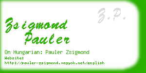 zsigmond pauler business card